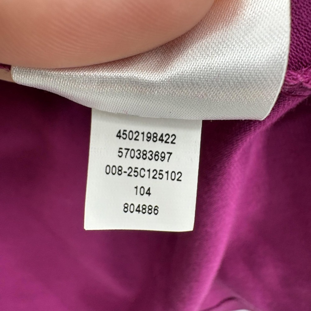 Chico's Shirt Womens 3 Purple V Neck 3/4 Tuck Balloon Sleeve Jersey Top Preppy - Picture 9 of 10
